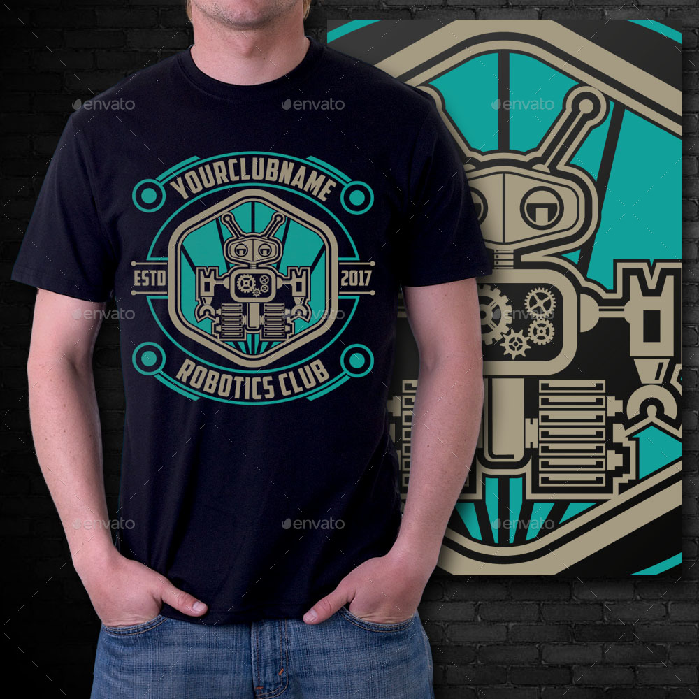 Robotics Club TShirt Template, TShirts GraphicRiver